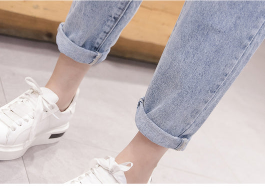 Jeans Rectos de Cintura Alta Holgados con Roturas para Mujer - Image 14