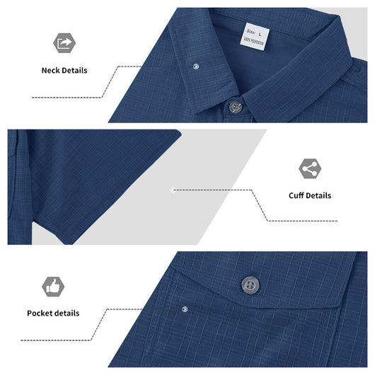 Camisa Suelta de Solapa Lisa para Hombre - Estilo Casual Festivo - Image 42