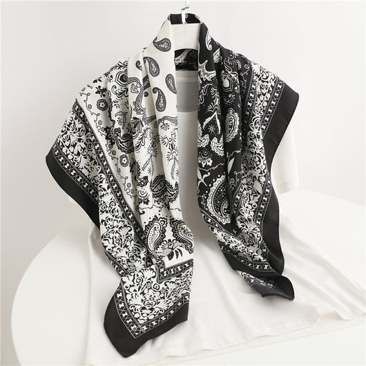 Pañuelo Cuadrado Retro Estampado para Mujer - Diseño Clásico - Image 10