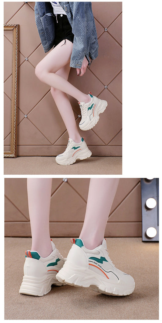 Zapatos Blancos Deportivos con Plantillas Elevadoras Transpirables - Image 10