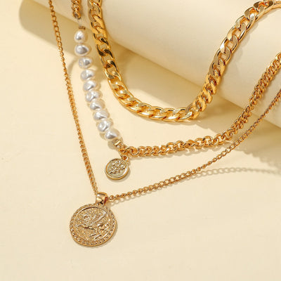 Collar Multicapa con Dije Moneda - Juego Completo de Cadenas Clavícula - Image 4