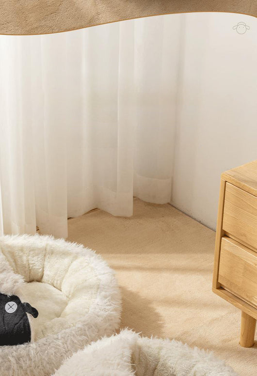 Cama Cueva para Gatos en Forma de Oveja - Cálida y Cerrada para Invierno - Image 8