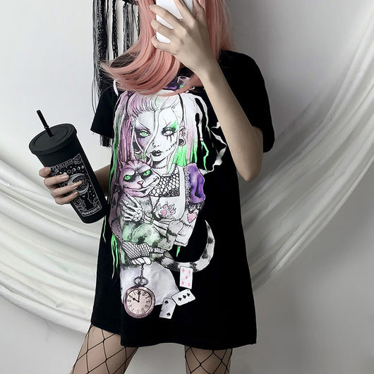 Camiseta Estampada Básica para Estudiantes - Manga Corta Mujer