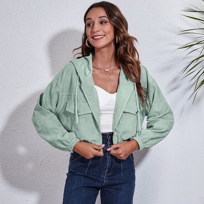 Chaqueta Corduroy con Capucha - Corte Holgado y Manga Larga - Image 9