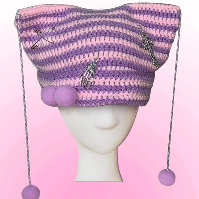 Gorro de Lana Tejido con Orejas de Gato y Pompón - Image 3