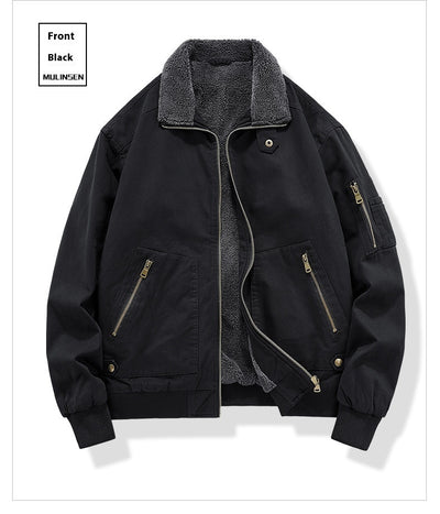 Chaqueta de Algodón Lavado con Forro Polar para Hombre - Resistente al Viento - Image 24