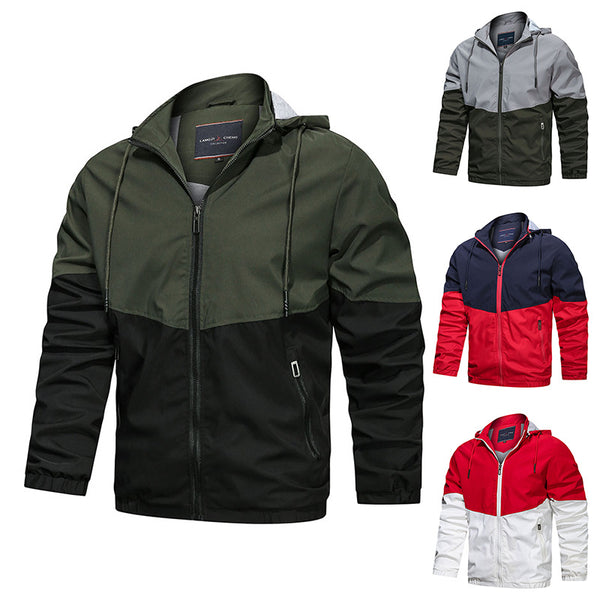 Chaqueta Casual para Hombre con Cuello de Pie y Capucha