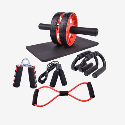 Juego de Rueda Abdominal Multifuncional con Cinturón Tensor y Agarre de Siete Piezas - Image 8