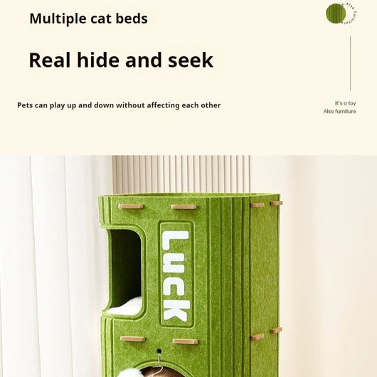 Árbol Rascador Felino Cuatro Estaciones con Nido Cerrado - Image 12