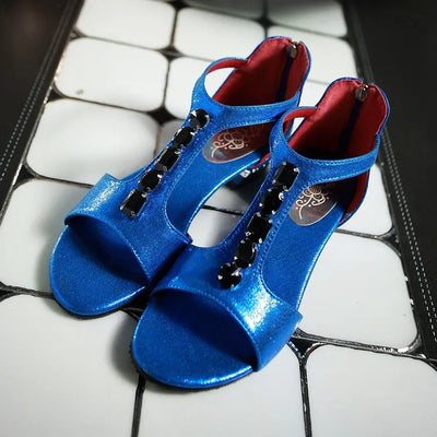 Sandalias Tipo Thong Talla Grande con Tacón Bajo y Detalles de Strass - Image 15