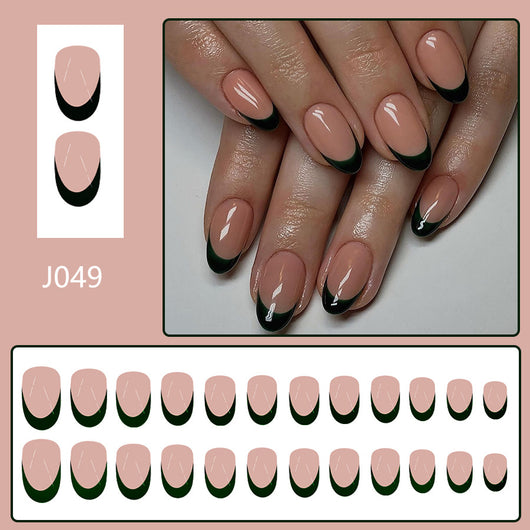 Uñas Postizas Francesas Negras - Set de 24 Piezas Multiusos - Image 2