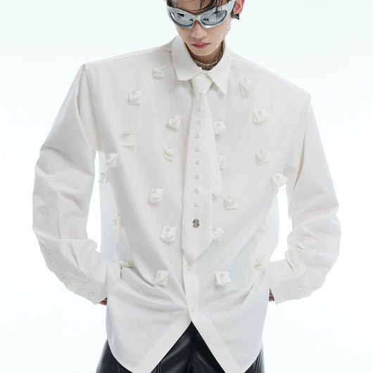 Cardigan Suelto Acolchado con Detalles de Perlas para Hombre - Image 4