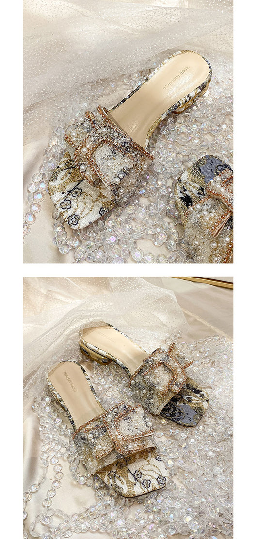 Sandalias de Tacón Grueso con Strass para Mujer - Image 7