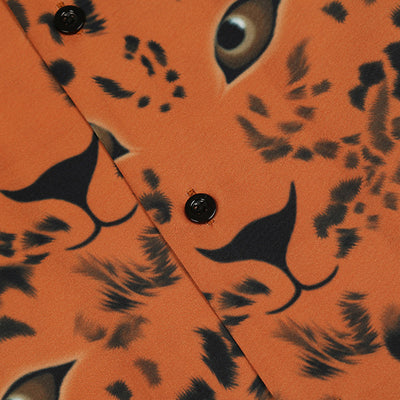 Camisa Suelta Estampado Leopardo Hawaiano Manga Corta Hombre - Image 8