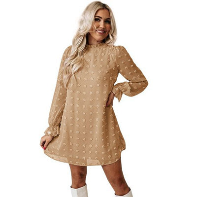 Vestido Largo de Chifón con Mangas Bubble y Jacquard - Image 19