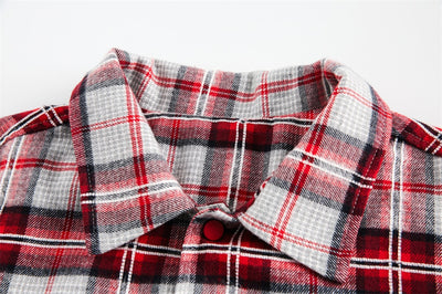 Camisa Tipo Jacket a Cuadros Holgada de Manga Larga Unisex - Image 11