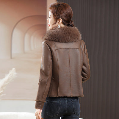 Abrigo Corto para Mujer con Cuello de Piel - Elegancia Invernal - Image 5