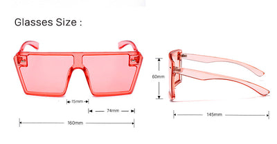 Oversized flat-top sunglasses with translucent red plastic frames and matching red lenses on a white background. - Image 10