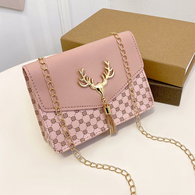 Bolso Crossbody Cuadrado Pequeño con Cadena y Detalle de Borla - Diseño Bicolor Elegante - Image 10