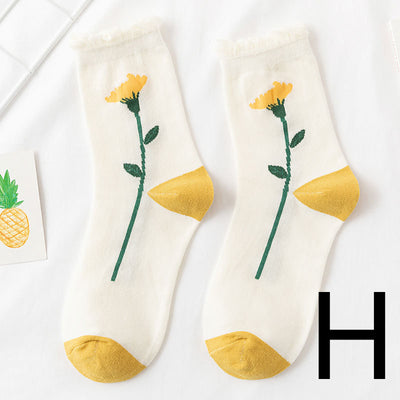 Calcetines Tubo Mujer Diseño Floral Japonés Universo - Image 7