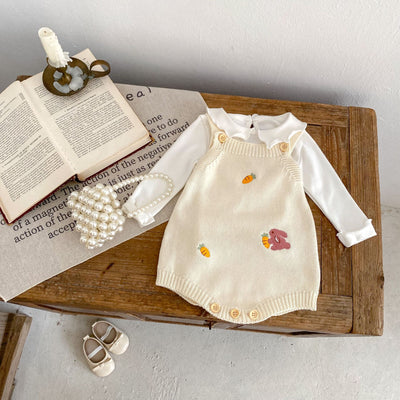 Cardigan Tejido para Bebé con Bordado de Conejo y Zanahoria Otoñal - Image 2