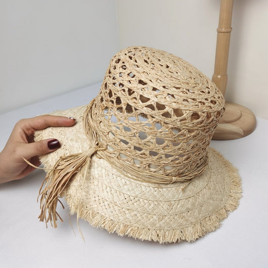 Sombrero de Rafia Transpirable con Bordes Naturales - Image 4