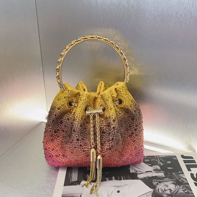 Bolso Tote Crossbody con Cadena de Cristales