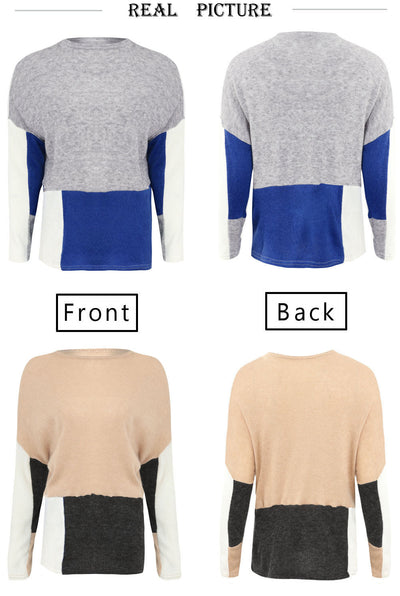 Blusa cuello redondo con bloques de color - Image 7