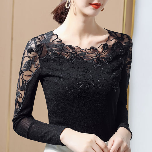 Blusa Occidental de Diamantes Manga Larga para Dama - Image 8