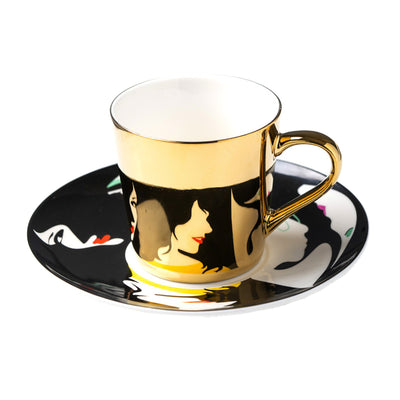 Taza Cerámica Retro con Espejo - Taza de Agua para Té de la Tarde - Image 9