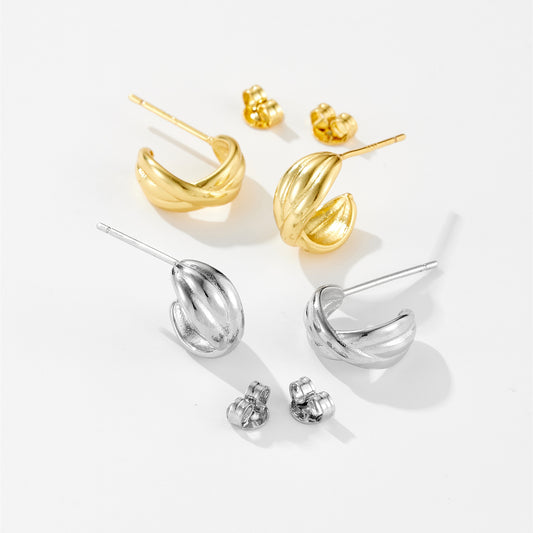 Aretes Coreanos Diseño Nicho Anillo Irregular