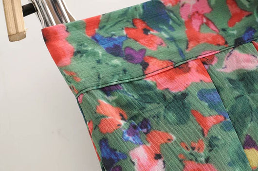 Falda Larga de Cintura Alta con Pliegues y Abertura Estilo Resort - Image 18