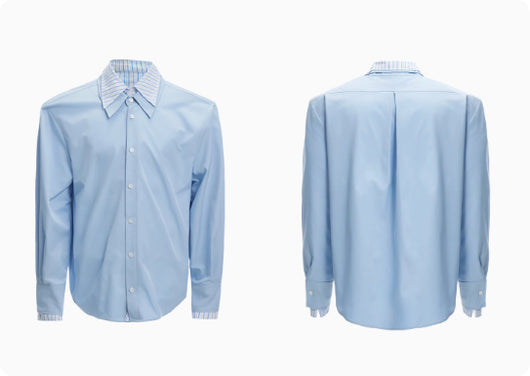 Camisa de Hombre con Parches Contrastantes y Rayas - Image 17