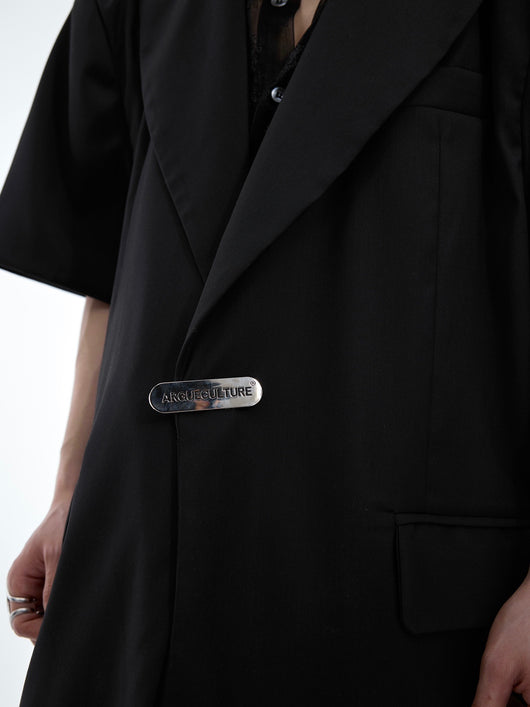 Playera Holgada con Hombro Acolchado y Costuras de Malla - Image 7