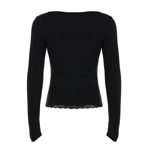 Blusa Elegante de Manga Larga con Encaje y Volantes - Image 9