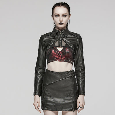 Chaqueta de Cuero Corta para Mujer - Estilo Sofisticado y Moderno - Image 14