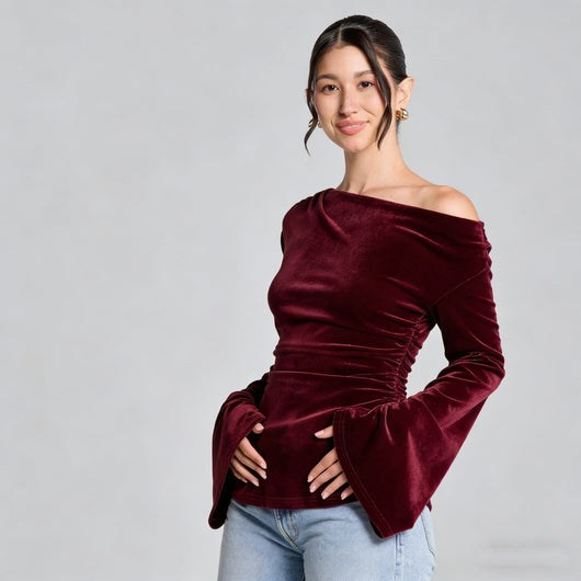 Blusa Entallada con Pliegues y Mangas Acampanadas - Image 14