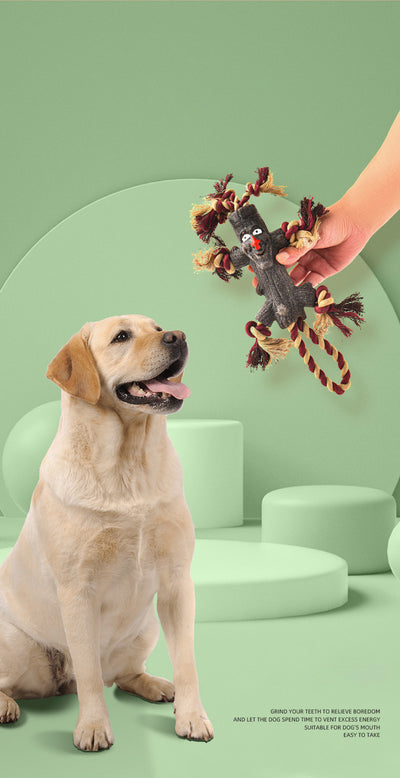 Juguete Resistente para Perros Grandes - Rama Natural con Cuerda TPR y Pelota - Image 10