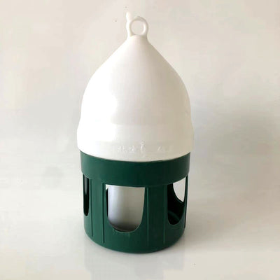 Transparent pet drinker with a light blue base and handle, designed for chickens or small birds. - Image 29