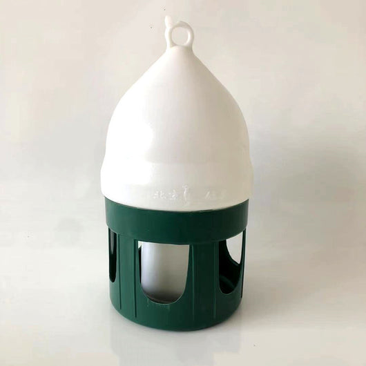 Transparent pet drinker with a light blue base and handle, designed for chickens or small birds. - Image 29