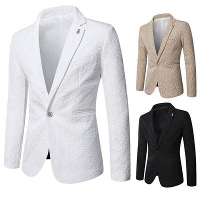 Chaqueta Slim Fit Jacquard Coreana para Hombre