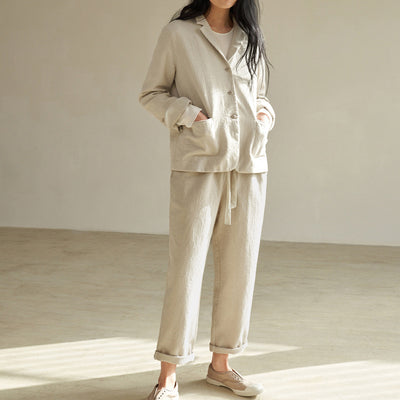 Chaqueta Casual de Algodón y Lino Reforzada para Mujer - Image 2
