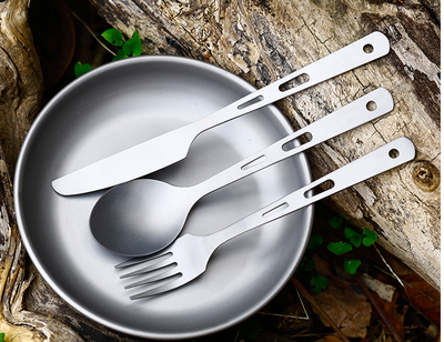 Juego de Cubiertos de Titanio Puro para Camping - Cuchillo, Tenedor y Cuchara Portátil - Image 13