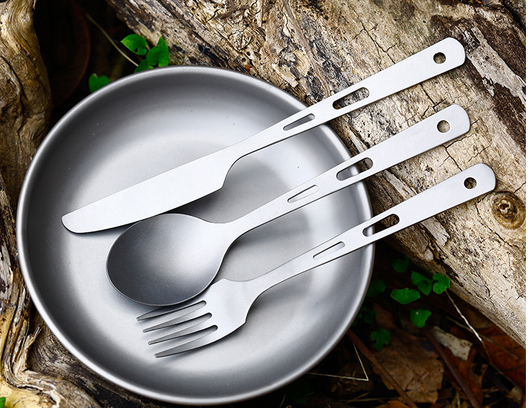 Juego de Cubiertos de Titanio Puro para Camping - Cuchillo, Tenedor y Cuchara Portátil - Image 13