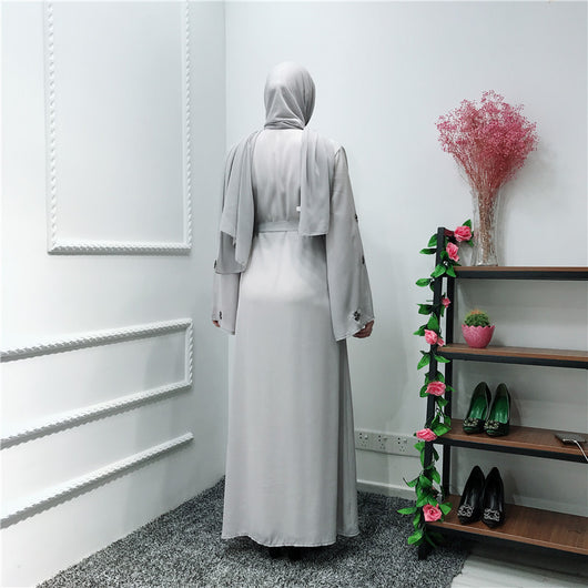 Cardigan Bordado Elegante con Pañoleta a Juego - Image 12