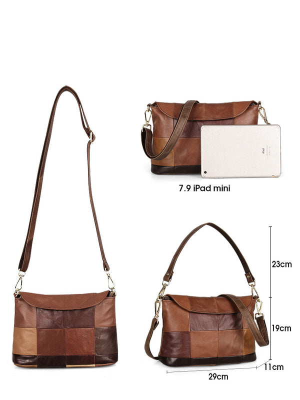 Bolso Mensajero de Cuero Retro para Mujer - Piel de Vaca Genuina