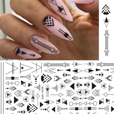 Calcomanías de Uñas Mariposa Negra con Flores Blancas - Adhesivas para Manicura - Image 10