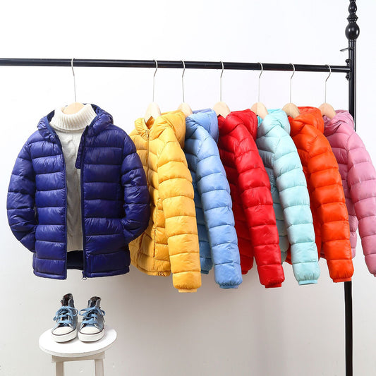 Abrigo Acolchado Infantil Ligero con Capucha - Chaqueta de Invierno en Algodón