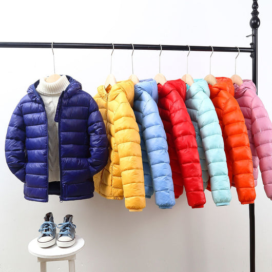 Abrigo Acolchado Infantil Ligero con Capucha - Chaqueta de Invierno en Algodón