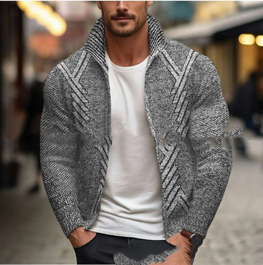 Chaqueta Suéter Cuello Alto Forrado en Polar para Hombre - Image 4
